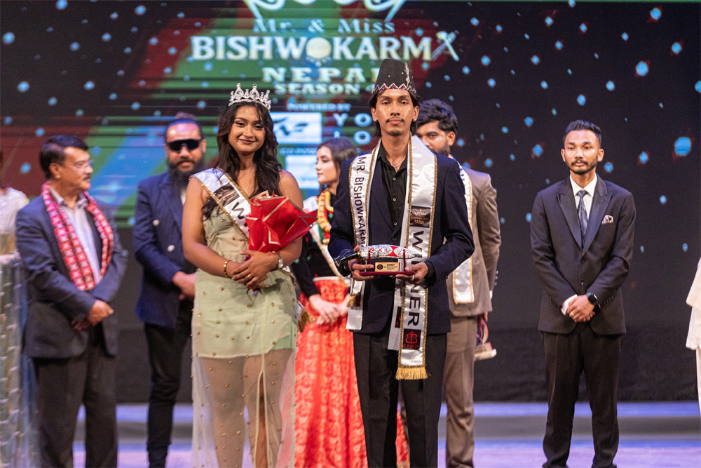'मिस्टर एण्ड मिस विश्वकर्मा नेपाल २०२५' को उपाधि सौरभ र चाँदनीले जिते