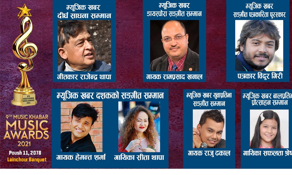 म्यूजिक खबरको सम्मान तथा पुरस्कार घोषणा