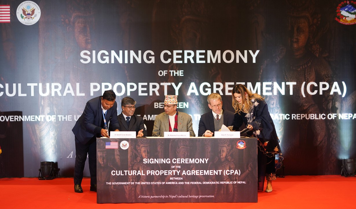 नेपाल र अमेरिकाबीच सांस्कृतिक सम्पत्ति सम्झौतामा हस्ताक्षर